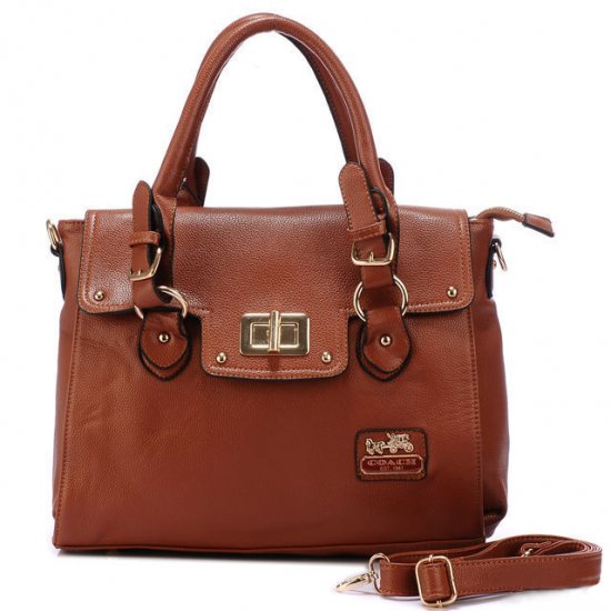 Coach Sadie Flap In Spectator Medium Brown Satchels AOI - Click Image to Close